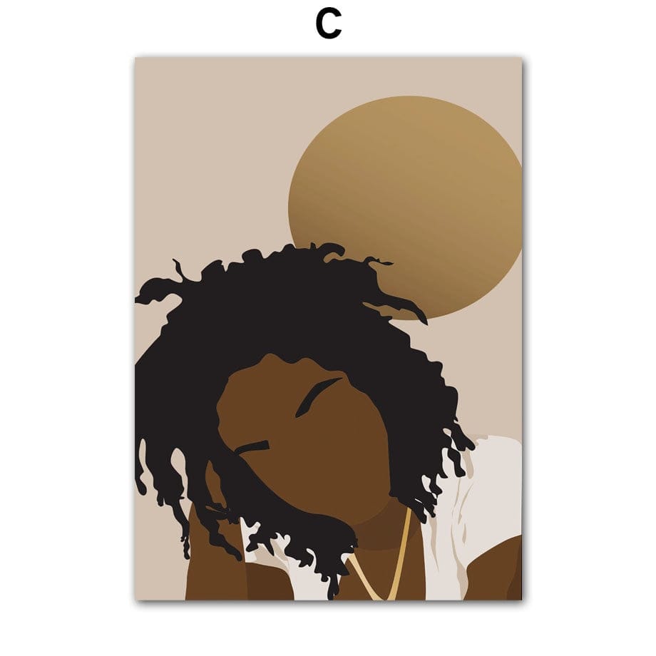 Poster Hip Hop Schmuck Mode | Schwarz Mädchen I Bilder Wohnzimmer | Wandbilder Schlafzimmer | Deko Print ohne Rahmen | Bilder Set Kunstdruck