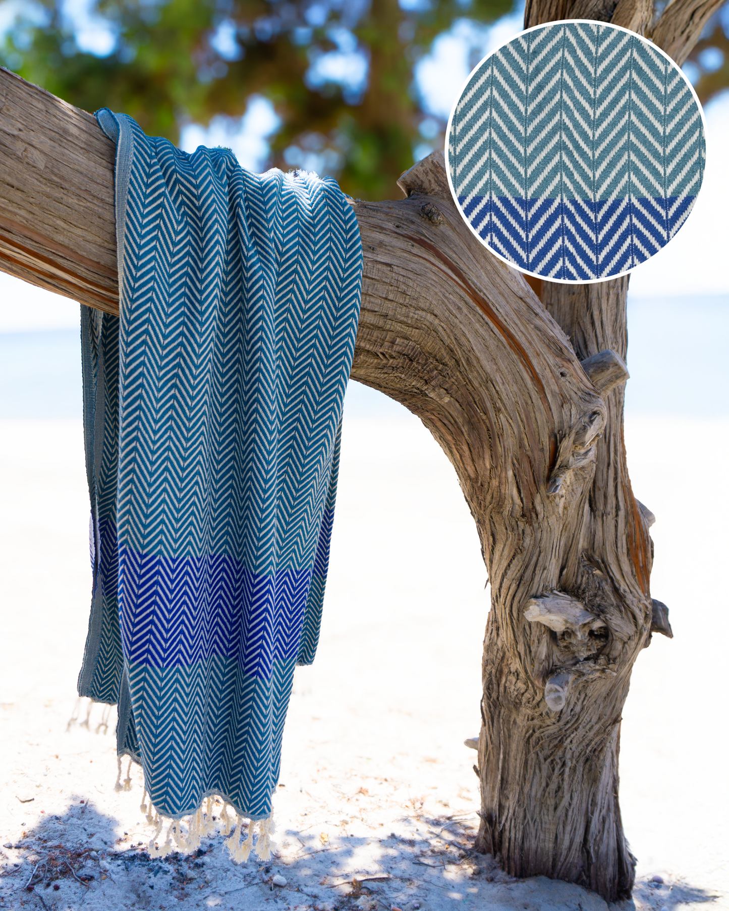 ZAYA Hammam Towel, Beach Towel, Pestemal - Green / Blue