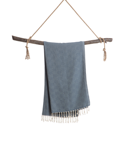 CRYSTAL Beach Towel, Turkish Hammam Towel, Spa & Sauna Towel - Blue