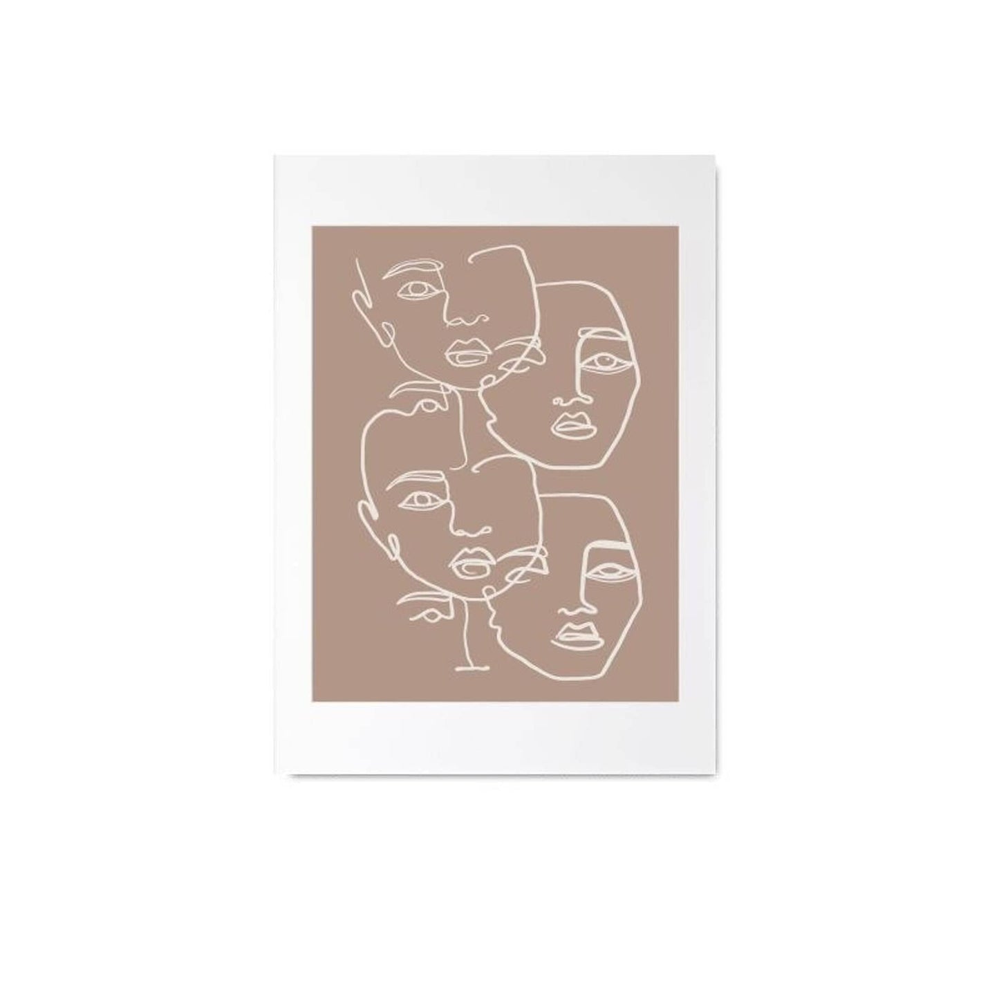 Poster Gesichter Linien und abstrakte Formen als Deko Print ohne Rahmen