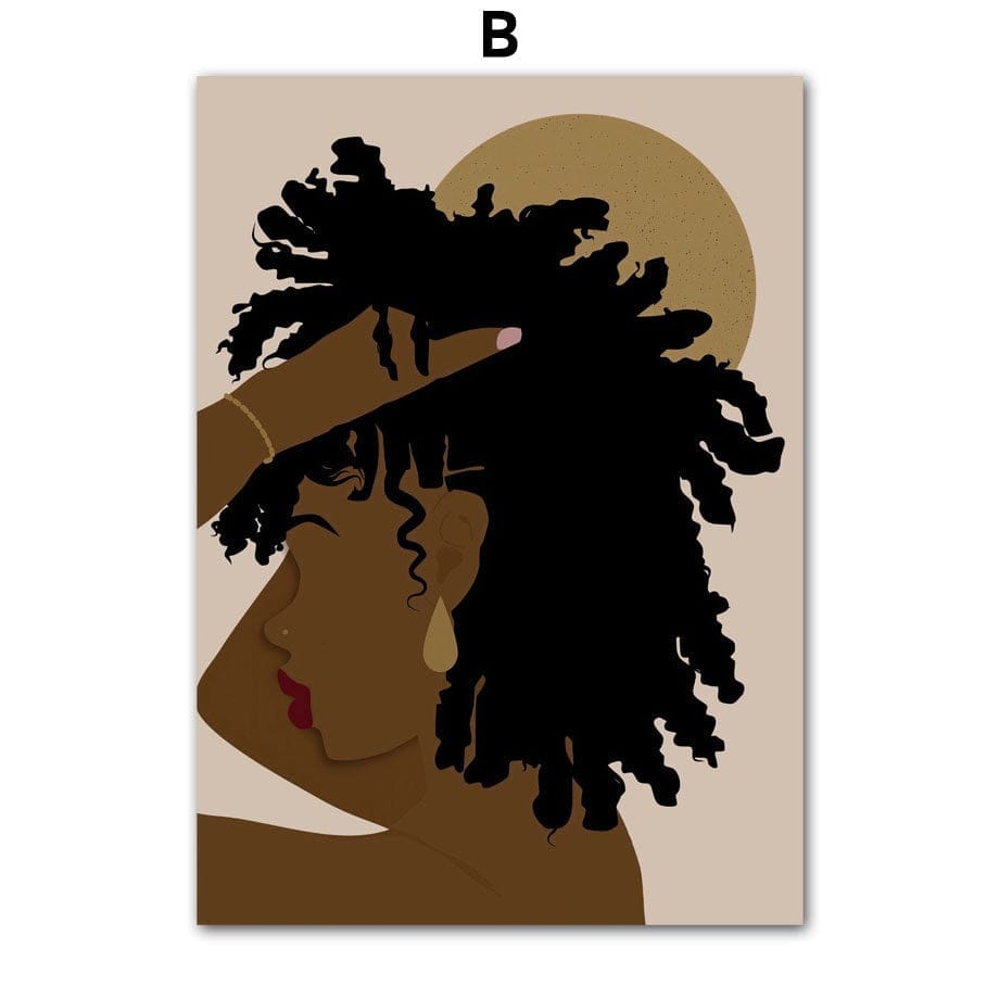 Poster Hip Hop Schmuck Mode | Schwarz Mädchen I Bilder Wohnzimmer | Wandbilder Schlafzimmer | Deko Print ohne Rahmen | Bilder Set Kunstdruck