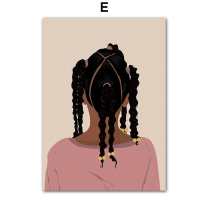 Poster Hip Hop Schmuck Mode | Schwarz Mädchen I Bilder Wohnzimmer | Wandbilder Schlafzimmer | Deko Print ohne Rahmen | Bilder Set Kunstdruck