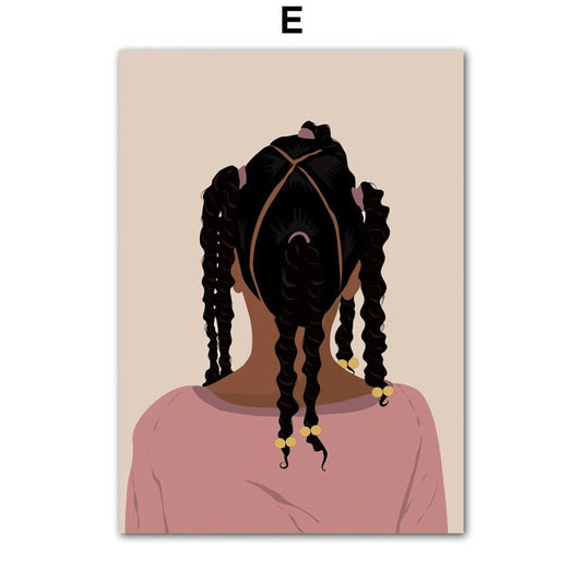 Poster Hip Hop Schmuck Mode | Schwarz Mädchen I Bilder Wohnzimmer | Wandbilder Schlafzimmer | Deko Print ohne Rahmen | Bilder Set Kunstdruck