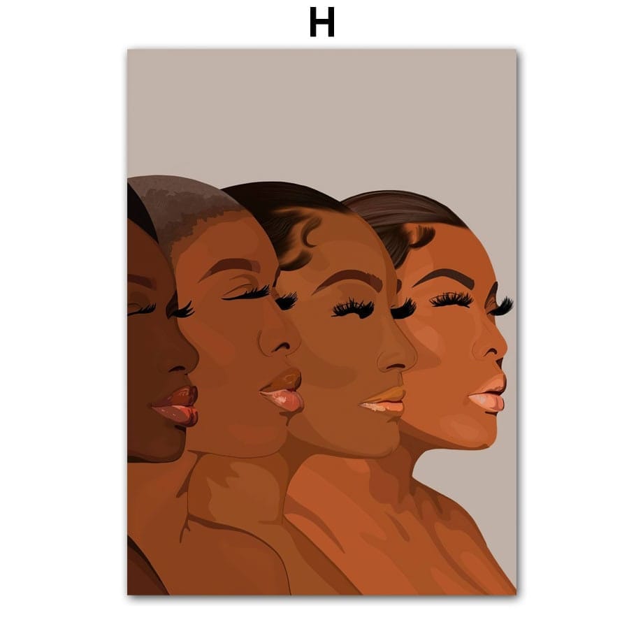 Poster Hip Hop Schmuck Mode | Schwarz Mädchen I Bilder Wohnzimmer | Wandbilder Schlafzimmer | Deko Print ohne Rahmen | Bilder Set Kunstdruck