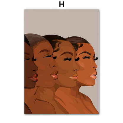 Poster Hip Hop Schmuck Mode | Schwarz Mädchen I Bilder Wohnzimmer | Wandbilder Schlafzimmer | Deko Print ohne Rahmen | Bilder Set Kunstdruck