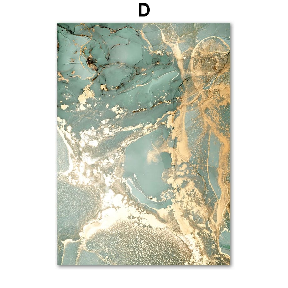 Poster Strand Wellen Zuhause Gold I Wandbilder Wohnzimmer & Schlafzimmer I  Deko Print Bilder I ohne Rahmen