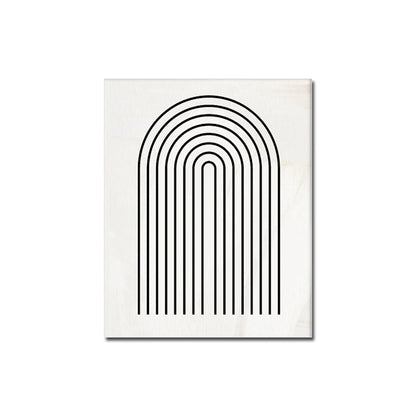 Poster Vintage Schwarz Beige Bogen Abstrakt | Bilder Wohnzimmer | Wandbilder Schlafzimmer | Deko Print ohne Rahmen | Bilder Set Kunstdruck